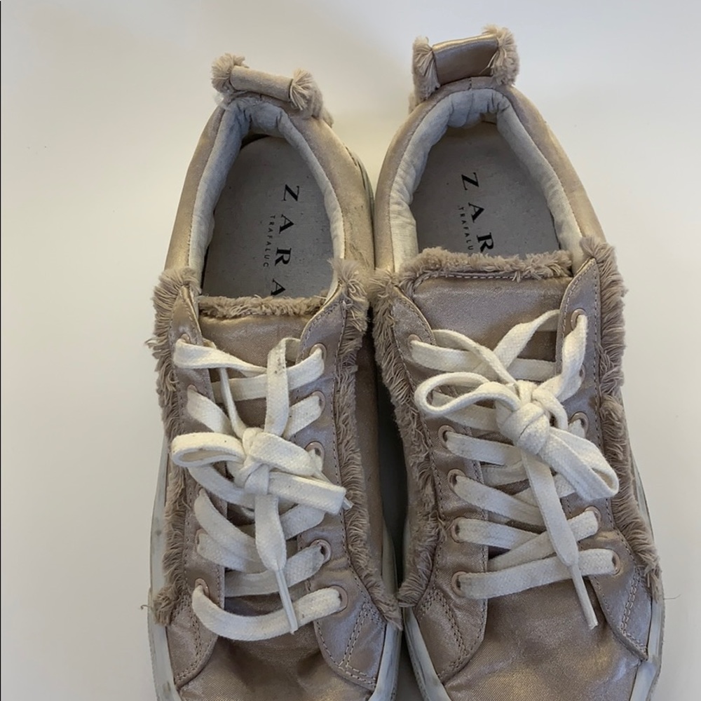 Pink silk sneakers